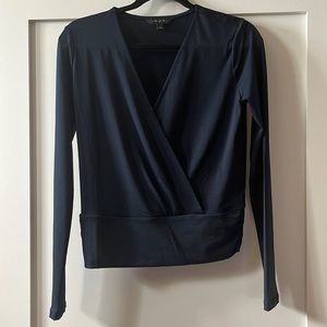 Brand new w/o tags Banana Republic wrap front banded top